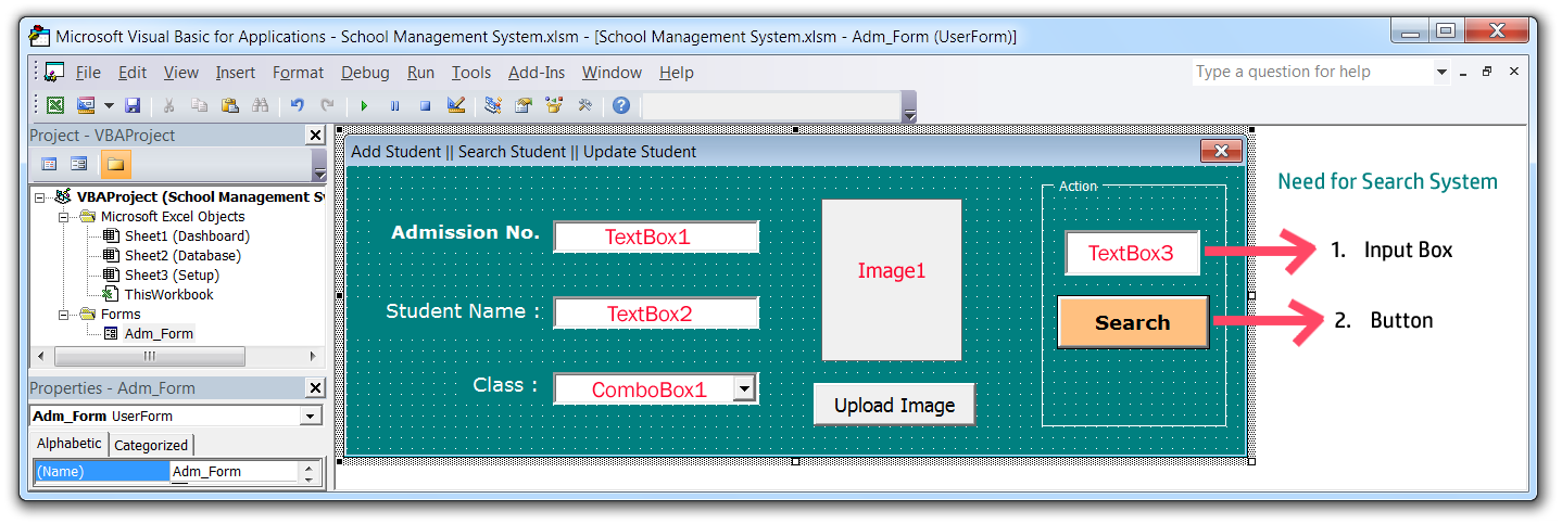 search data into userform