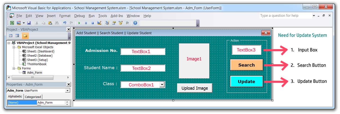 search data into userform